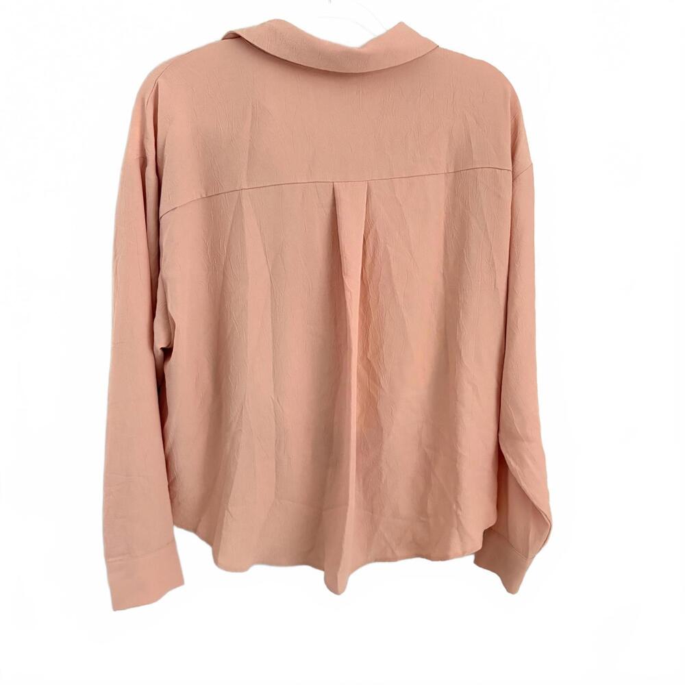 entro | Women’s Oversized Long Sleeve Button Front Gather Peach Shirt Size S - Picture 6 of 7